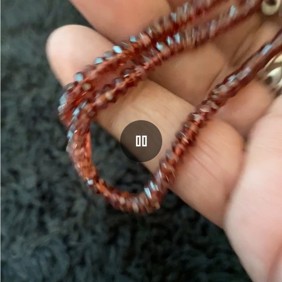 Natural Hessonite Small Faceted Rondell Beaded Choker Necklace - Picture 9 of 9